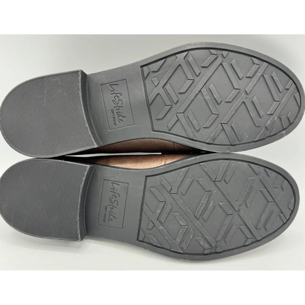 LifeStride Sonoma 2 Loafers Womens 6.5M Comfort Brown Black White Slip On